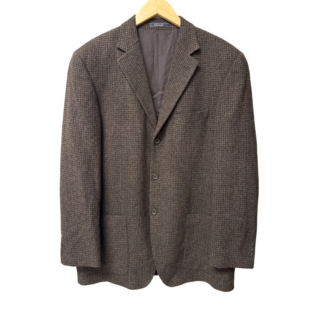 Arnold Brant Sport Coat Men 48 Brown Wool Blend Italian Fabric Blazer Academia